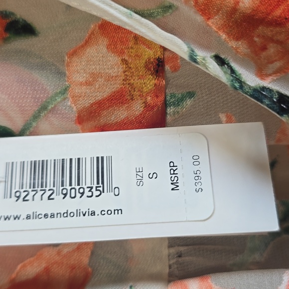NWT Alice + Olivia Julius Silk Blend Blouse In Small - Picture 10 of 14